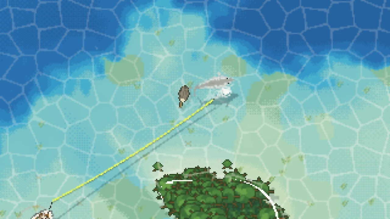 A hooked tarpon leaping clear of the water at the end of a tight fly line.